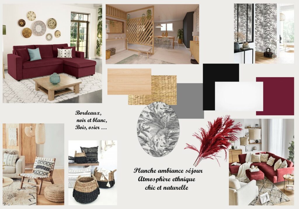 Décoration d'intérieur, Moodboard ambiance ethnique chic et naturel